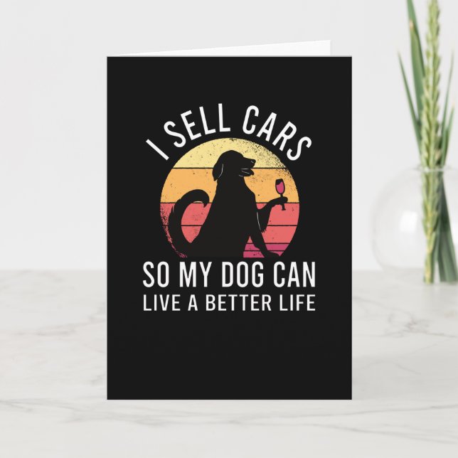 Car Salesman Gift for Auto Seller with Dog Card (Front)