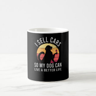 Car Salesman Gift for Auto Seller with Dog Coffee Mug