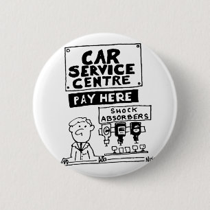 Car Service Centre Mechanics and Shock Absorbers 2 Inch Round Button