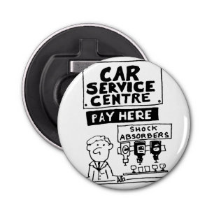 Car Service Centre Mechanics and Shock Absorbers Bottle Opener