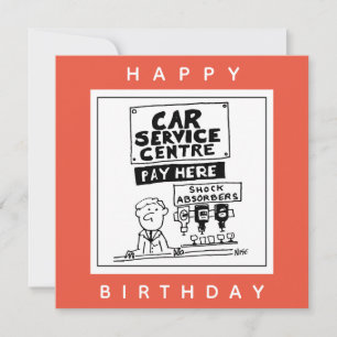 Car Service Centre Mechanics and Shock Absorbers. Card