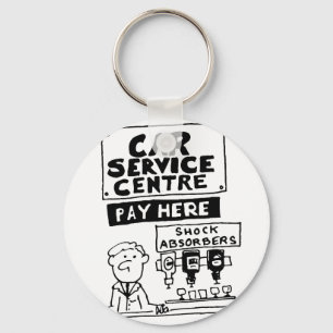 Car Service Centre Mechanics and Shock Absorbers Keychain