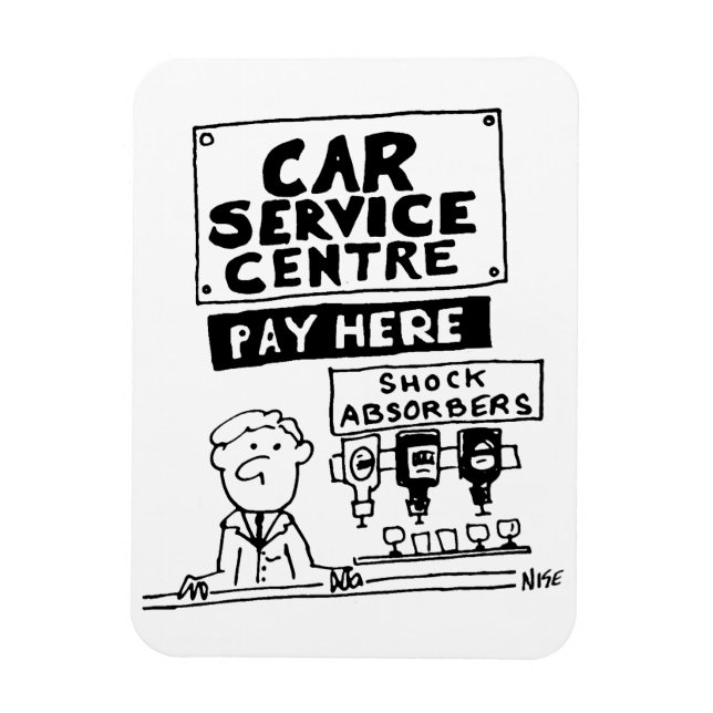 Car Service Centre Mechanics and Shock Absorbers Magnet (Vertical)