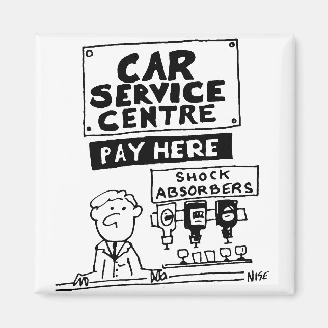 Car Service Centre Mechanics and Shock Absorbers Magnet (Front)