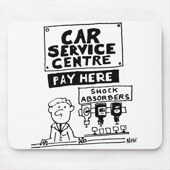 Car Service Centre Mechanics and Shock Absorbers Mouse Pad (Front)