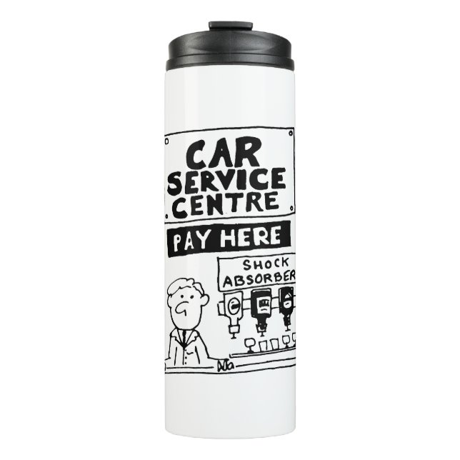 Car Service Centre Mechanics and Shock Absorbers Thermal Tumbler (Front)