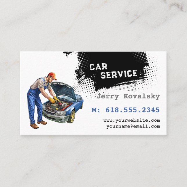 Car Services | Car Parts Business Card (Front)