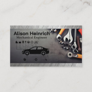 Car Services Diagram   Mechanic Hand Tools Business Card