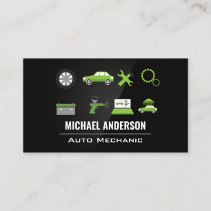 Car Services Icons   Mechanic Business Card