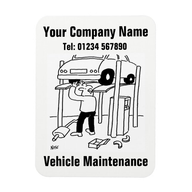 Car Servicing & Repairs Cartoon Magnet (Vertical)