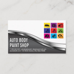 Car Shop   Auto Service Icons Business Card