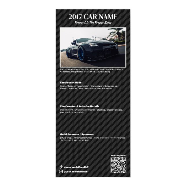 Car Show Modification List Rack Card (Creator Uploaded)