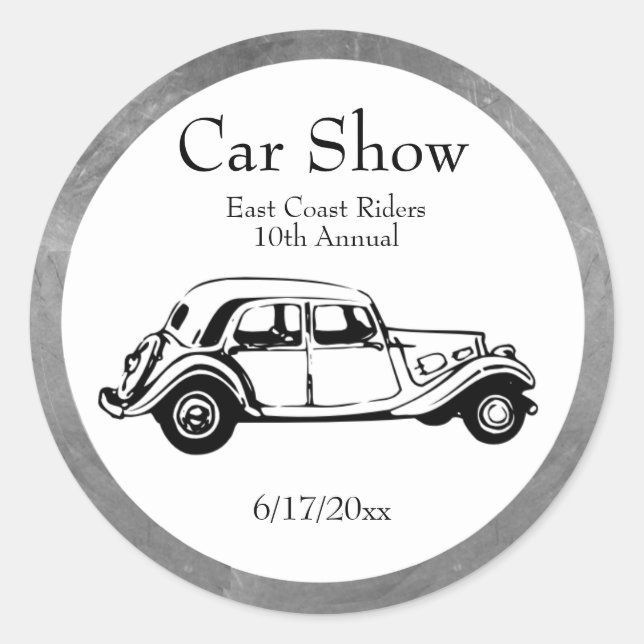 Car Show Stickers Double Line Customize (Front)