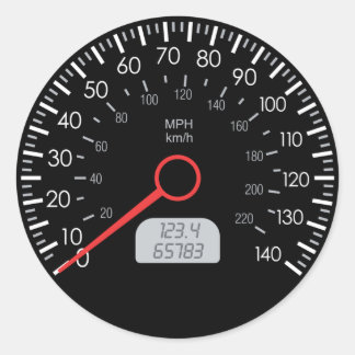 CAR SPEEDOMETER CLASSIC ROUND STICKER
