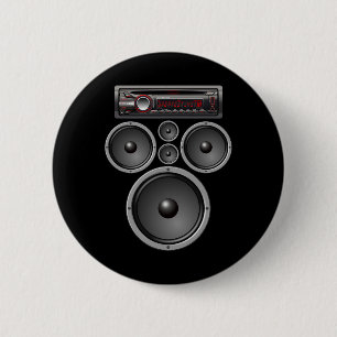 CAR STEREO SPEAKERS SYSTEM AUDIO HALLOWEEN COSTUME 2 INCH ROUND BUTTON