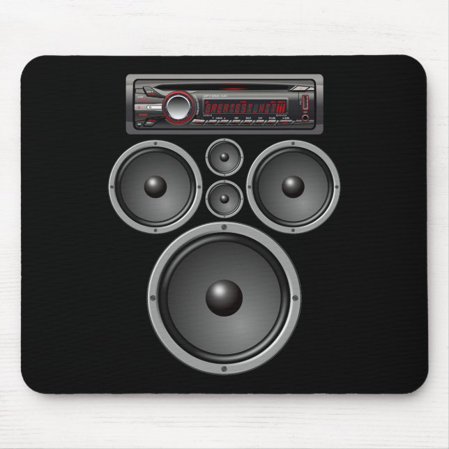 CAR STEREO SPEAKERS SYSTEM AUDIO HALLOWEEN COSTUME MOUSE PAD (Front)