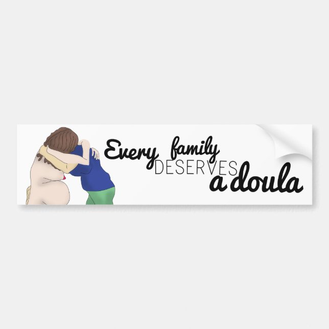 Car sticker - every family deserves a doula (Front)