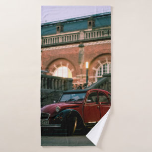 Car street old vintage style road bath towel