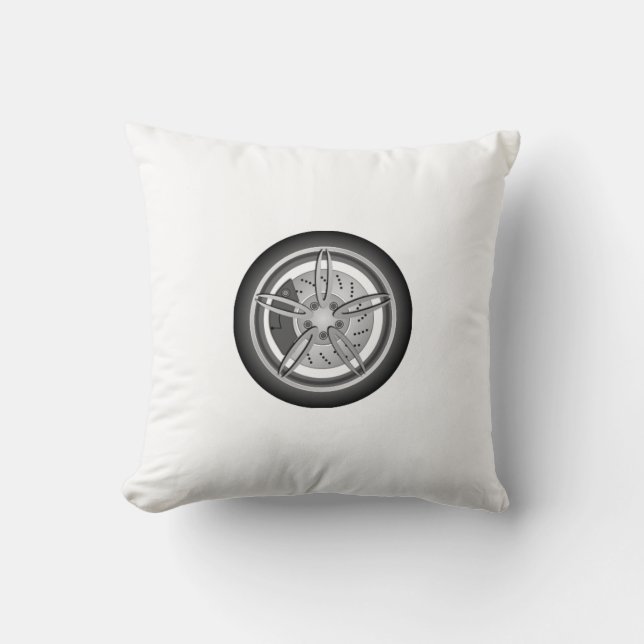 Car Tire Throw Pillow (Front)