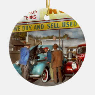 Car - Used - The sales pitch 1939 Ceramic Ornament