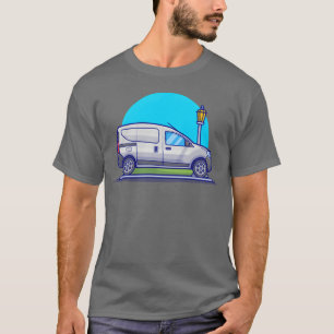 Car Van Cartoon Vector Icon Illustration retro T-Shirt