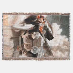 Car vs Train by William Harnden Foster Throw Blanket
