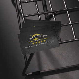 Car Wach & Auto detailing rofessional Water black Business Card