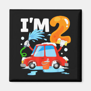 Car Wash 2 Two Year Old Kids 2nd Birthday Party Magnet