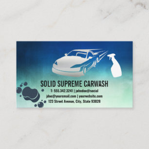 Car Wash and Detailing   Spray and Sponge Business Card