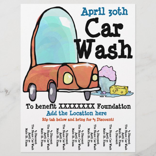 Car Wash Announcement Promotional flyer (Front)