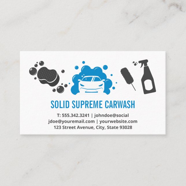 Car Wash | Auto and Bubbles Business Card (Front)