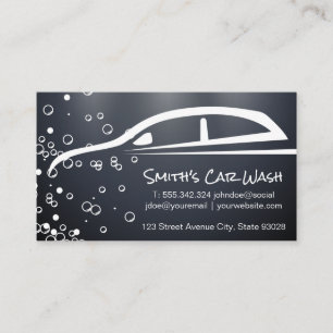 Car Wash Auto Car Detailing Soap Bubbles Business Card
