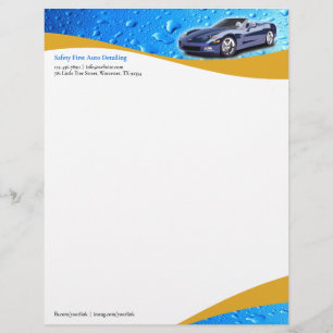 Car Wash Auto Detailing Letterhead