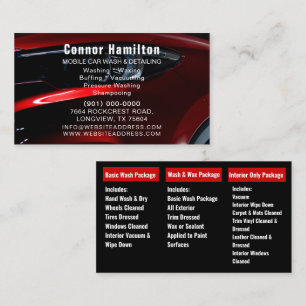 Car Wash Auto Detailing Mobile Automotive Cleaning Business Card