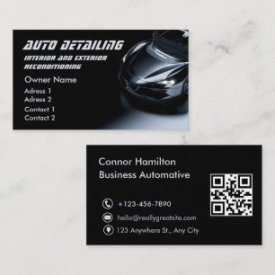 Car Wash Auto Detailing Modern Automotive Cleaning Business Card