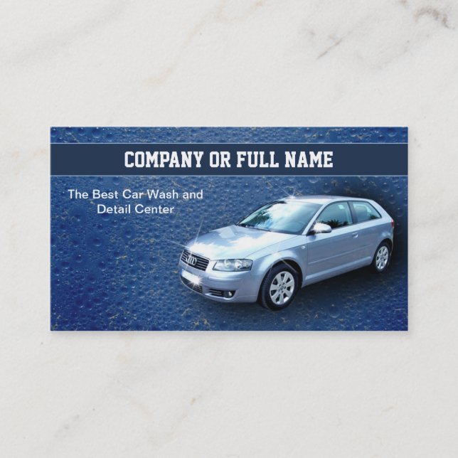 car wash auto details business cards (Front)