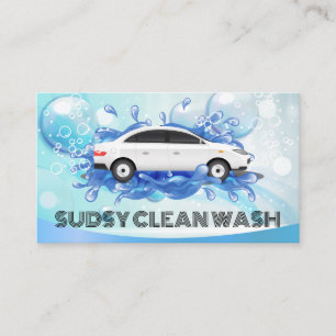 Car Wash Bubbles   Soap Suds Splash Background Business Card