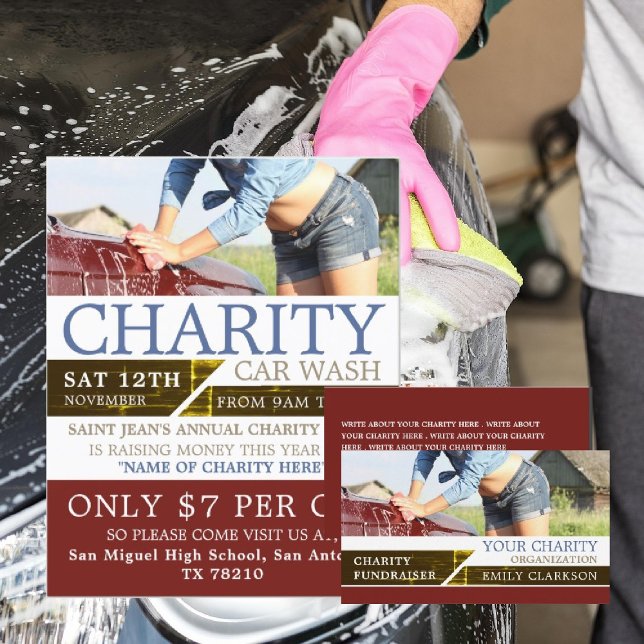 Car Wash, Charity Organization, Organizer Business Card (Creator Uploaded)