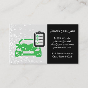 Car Wash  Checklist   Cleaning Service Business Card