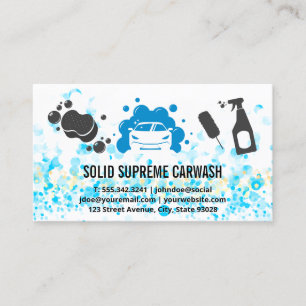 Car Wash Cleaning Tools Soap Bubbles Business Card