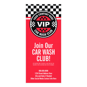 Car Wash Club - Racing Chequered Flag Rewards Rack Card