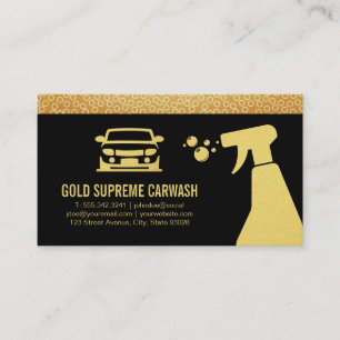 Car Wash Detailing Auto Detailing Gold Circles Business Card