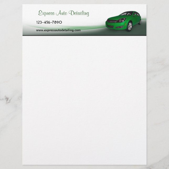 Car Wash Detailing Letterhead (Front)