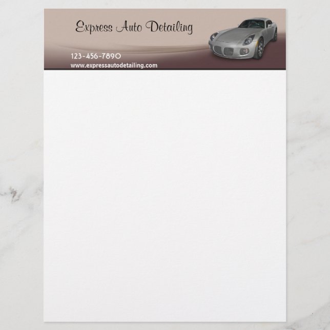 Car Wash Detailing Letterhead (Front)