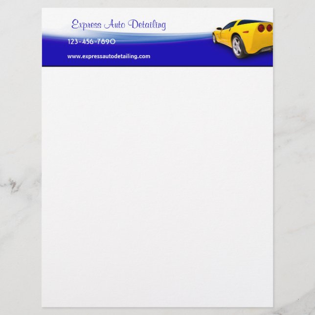 Car Wash Detailing Letterhead (Front)