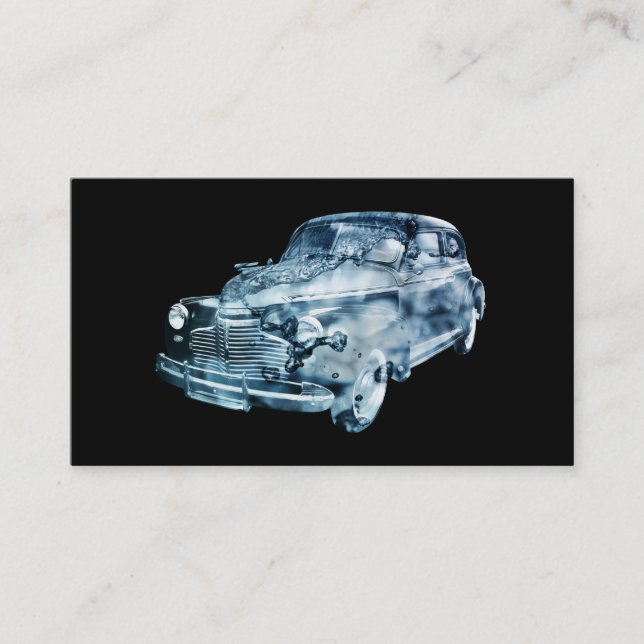 car wash double exposure business card (Front)