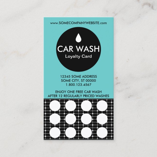 CAR WASH grids stamp card (Front)