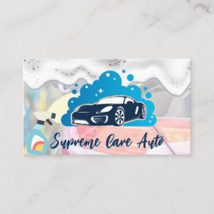 Car Wash Logo Soap Suds and Bubbles Business Card