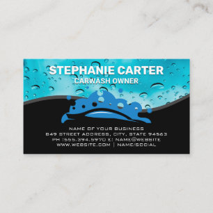 Car Wash Logo   Water Beads Business Card