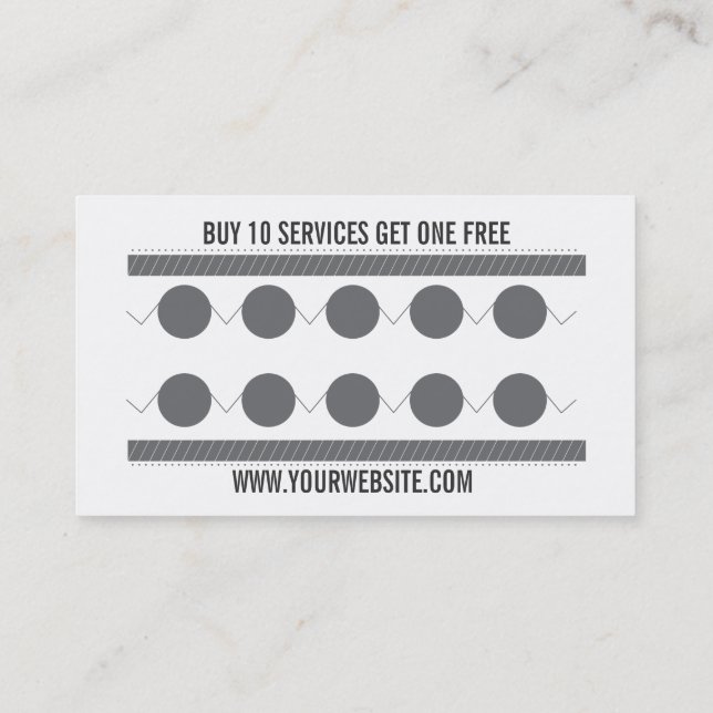 Car wash loyalty business card (Back)